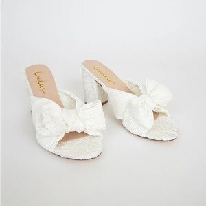 Lulus Dorothea Ivory Knotted High Heel Sandals - size 8